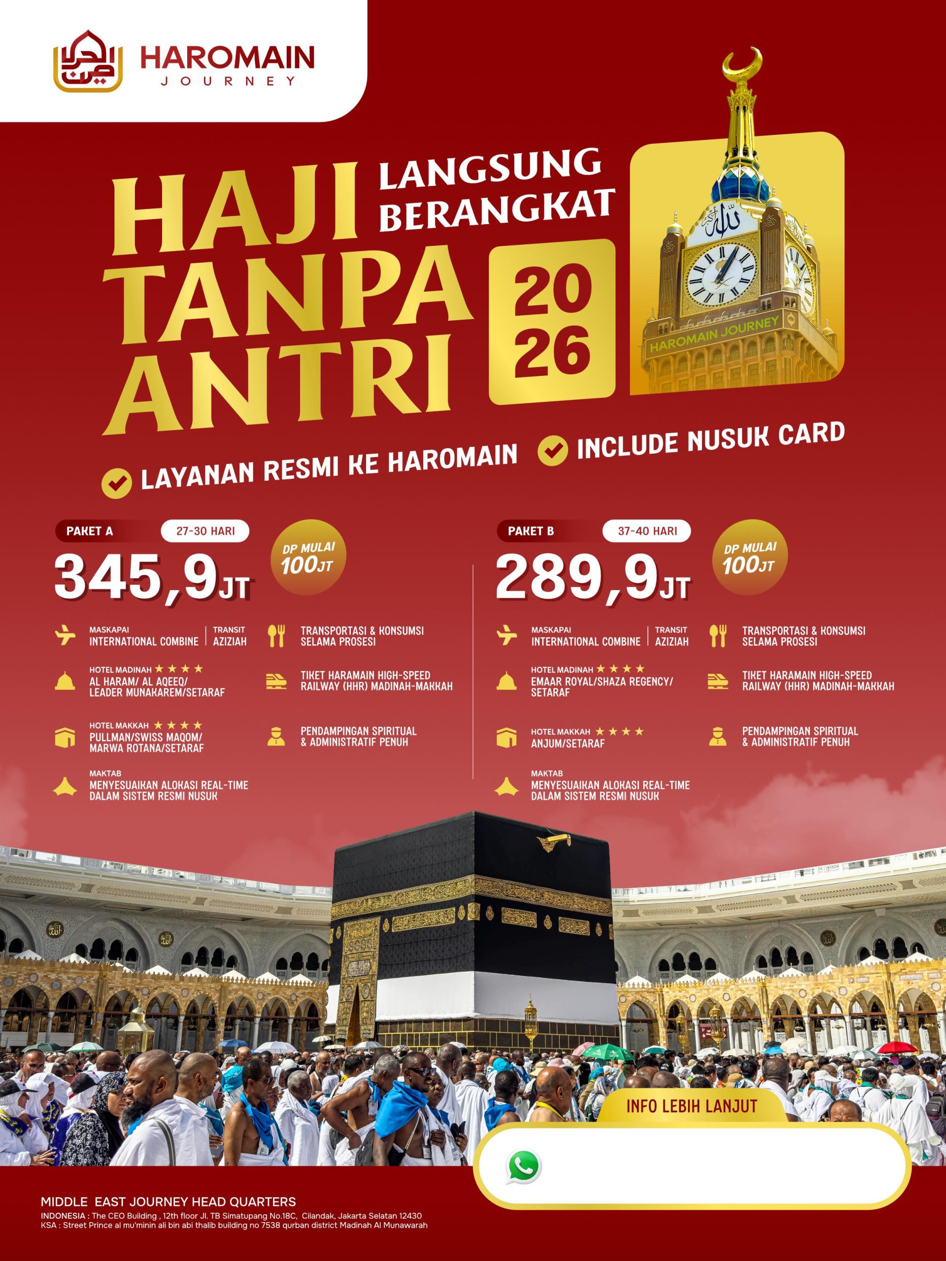 haji tanpa antri 2026 by haromain journey